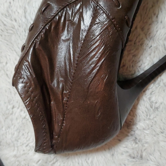 RAMPAGE Women's Calypso Brown Faux Leather 4" Heels-Stretch Foot Fit-EUC-Sz 8 - Picture 16 of 16